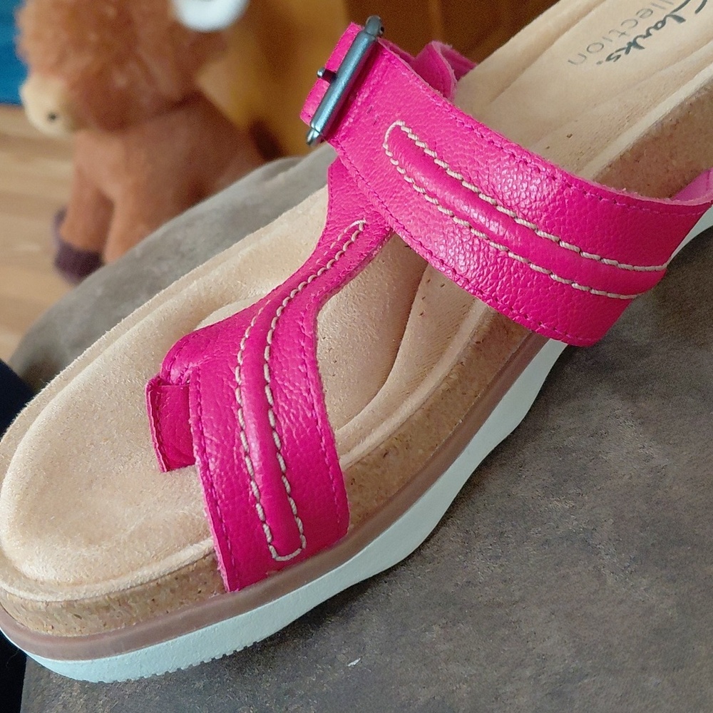 Clarks Collection Pink Sandles  Size 7 - Picture 4 of 7